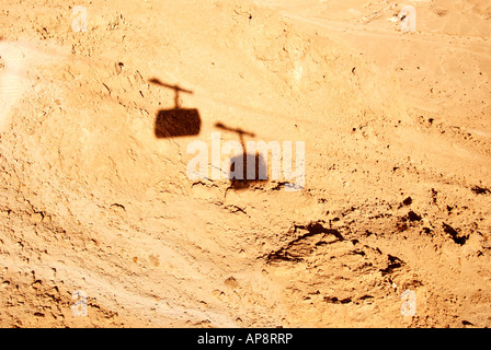 Israel Masada The cablecar ascending to the mountain top Stock Photo