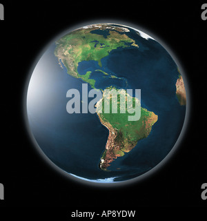 A digital illustration of Planet Earth. Illustration numérique représentant la planète Terre. Stock Photo