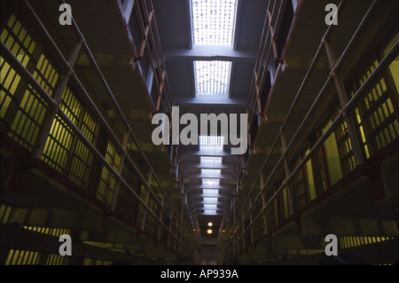 Prison cells inside Alctraz prison Stock Photo