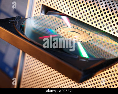DVD and CD ROM superdrive on a personal computer Stock Photo