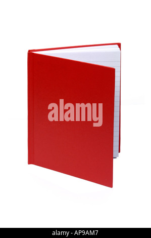 Red notebook isolated on white background cutout Stock Photo - Alamy