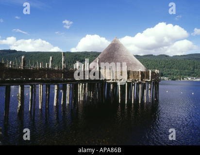 dh Scottish Crannog Centre KENMORE PERTHSHIRE Center Ancient dwelling house reconstruction on Loch Tay scotland Stock Photo