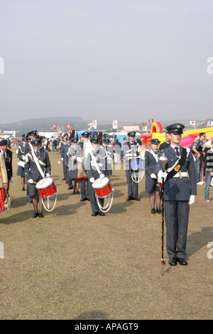 RAF Cadet Band at the RAFA Battle of Britain Airshow Shoreham by Sea Airport September 2006 Stock Photo