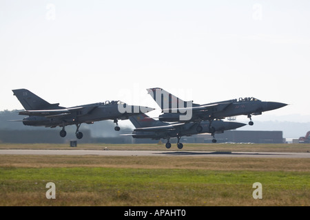Three RAF Tornado F3 aircraft in formation take-off Stock Photo