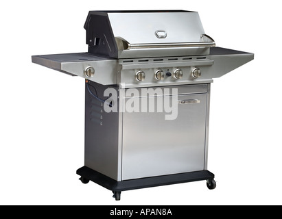 Stainless steel barbeque grill Stock Photo