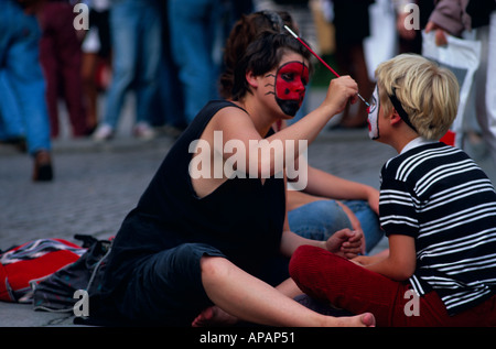 Face Painting Covent Garden London U K Europe Stock Photo