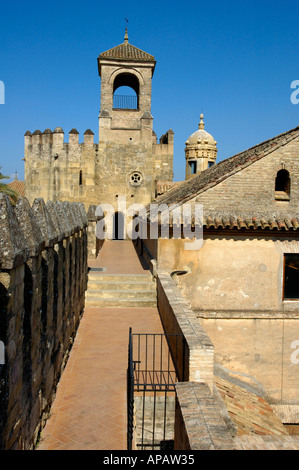 View of the Homage Tower in the Alcazar of the Christian Monarchs, Cordoba, Andalucia, Spain. Stock Photo