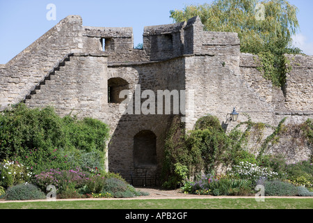 New College Gardens and the Old City Wall, Oxford University Stock Photo