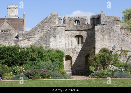 New College Gardens and the Old City Wall Oxford University Stock Photo