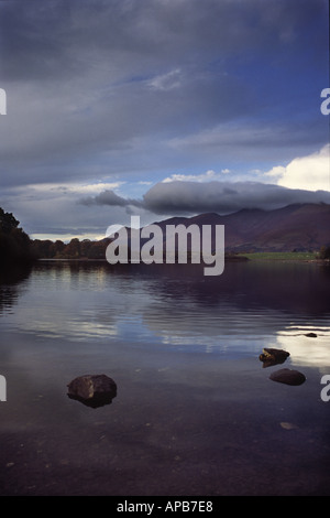 Derwent Water with Skiddaw in the distance Autumn time Lake District Stock Photo