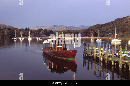 Pleasure Cruiser at Bowness on Windermere Lake District Cumbria England Stock Photo