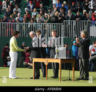 18 year old Rory McIlroy leading Amateur at the Open Golf Championship 2007 Carnoustie Scotland, winning the siver medal Stock Photo