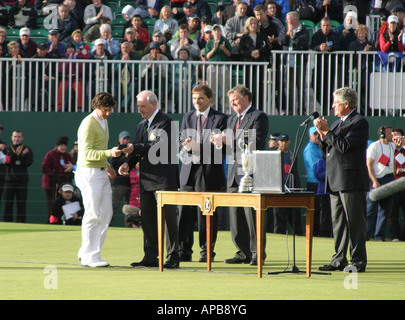 18 year old Rory McIlroy leading Amateur at the Open Golf Championship 2007 Carnoustie Scotland, winning the siver medal Stock Photo