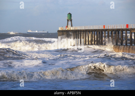 Stormy seas off Whitby North Yorkshire England UK Stock Photo