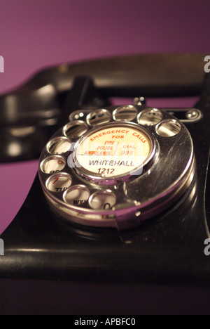 Vintage black telephone. Stock Photo