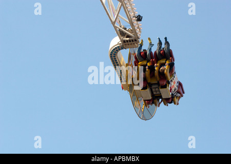 People on a Booster Bomber ride at a fairground, UK Stock Photo - Alamy