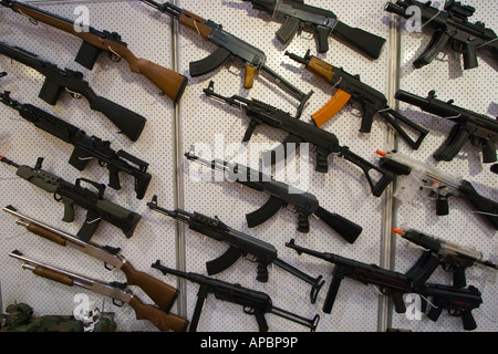 Toy Guns Manufacturer at the Toy and Games Fair Hong Kong Convention and Exhibition Centre Stock Photo