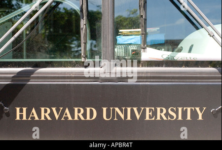 Harvard University bus on Quincy Street in Cambridge Massachusetts USA Stock Photo