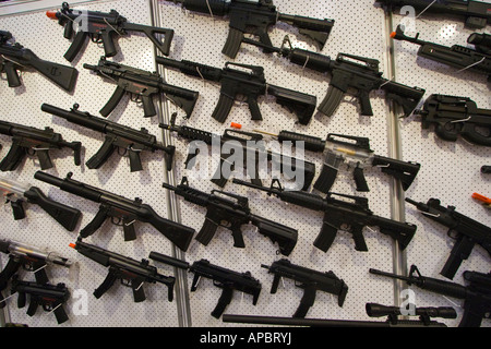 Toy Guns Manufacturer at the Toy and Games Fair Hong Kong Convention and Exhibition Centre Stock Photo