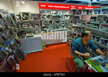 Chinese Toy Gun Manufacturer Toy and Games Fair Hong Kong Convention and Exhibition Centre Stock Photo