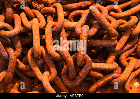 Rusty chain close up Stock Photo