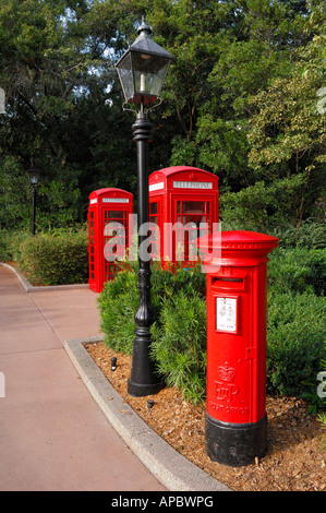 Red English Post box and telephone booths Stock Photo