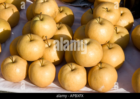 Korean Pear or Asian Pears in Namdaemun Market Seoul South Korea Stock Photo