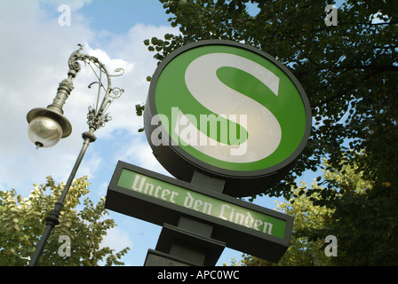 S-Bahn sign 'Unter den Linden', Berlin, Germany.