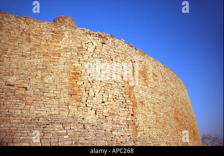 Historic Stone Wall Great Zimbabwe Ruins Zimbabwe Southern Africa Stock Photo