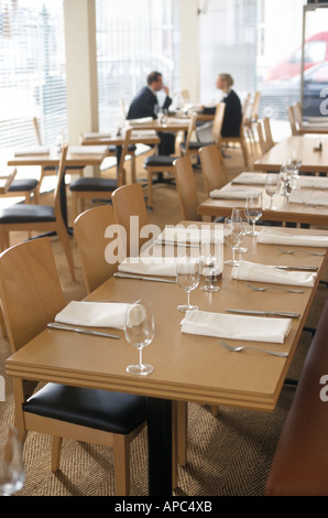 Couple having dinner in restaurant Cardiff Bay, Wales, UK. Stock Photo