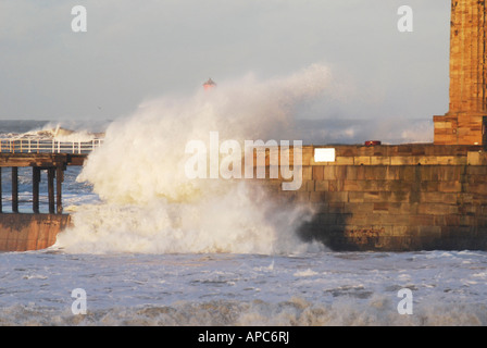 Stormy seas off Whitby North Yorkshire England UK Stock Photo