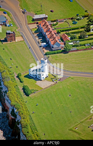 Hunstanton Lighthouse is located on the Norfolk coast in England. It ...