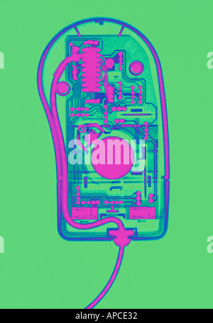 xray of computer mouse Stock Photo