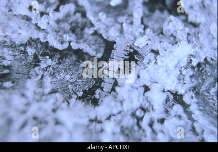 Ice crystals in closeup Stock Photo