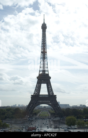 A view of the Eiffel Tower from the Trocadero in Paris France Stock Photo