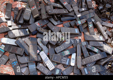 Piles of remote control for television and video machines. Stock Photo