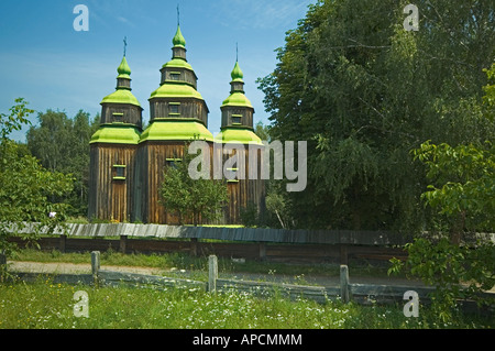 UKRAINE Kiev Pyrohovo Museum of Folk Architecture Church form Zarubyntsi 1742 Stock Photo