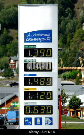 petrol prices in euros fuel costs at Tenerife garage Canary Islands