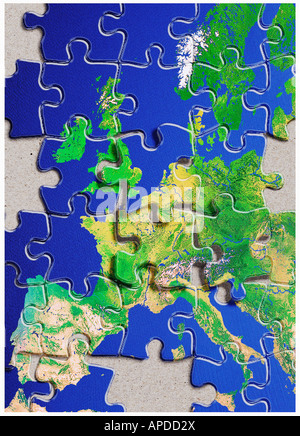 Puzzle Changing Europe Stock Photo