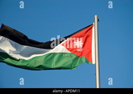Flag flying over Aqaba, Hashemite Kingdom of Jordan, Middle East.  DSC 4807 Stock Photo