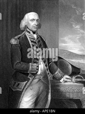 Howe, Richard, 1st Earl Howe, 8.2.1726 - 5.8.1799, British Admiral, half length, steel engraving, 19th century, , Artist's Copyright has not to be cleared Stock Photo
