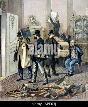 press/media, magazines, 'Le Petit Journal', Paris, 4. volume, number 117, illustrated supplement, Saturday 18 February 1893, illustration, 'Thieves at the end of 19th century', , Stock Photo