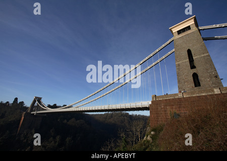 Isambard Kingdom Brunel's Clifton Suspension Bridge spanning the Avon Gorge. Bristol. Somerset. England. UK. Stock Photo