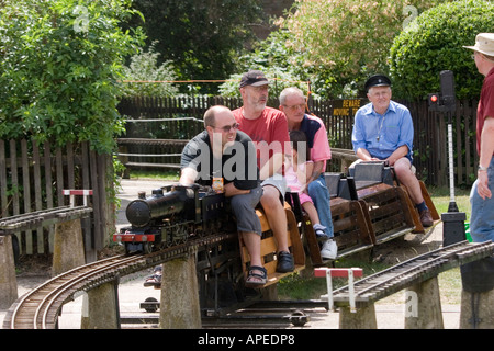 Public train rides in Ridgeway Park North Chingford given by the Chingford and District Model Engineering Club. North East Londo Stock Photo