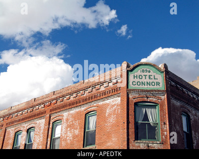 Old west hotel built in the 19th century mining town of Jerome, AZ. Stock Photo