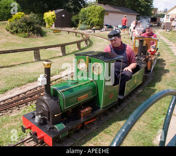 Public train rides in Ridgeway Park North Chingford given by the Chingford and District Model Engineering Club. North East Londo Stock Photo