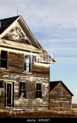 Abandoned farmhouse in rural Saskatchewan Stock Photo