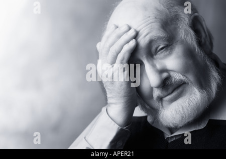 Senior Man with a Headache Stock Photo