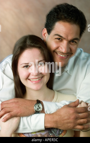 multi ethnic couple portrait Stock Photo