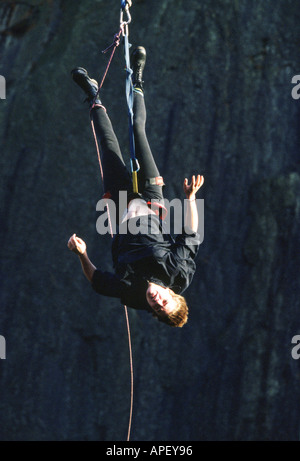 INVERTED ZIPWIRE ACTION Stock Photo